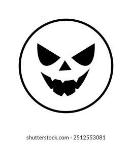 Vector de icono de cara de Halloween. Señal de ilustración de cara de miedo. Símbolo de la cara divertida. Logo de la cara de calabaza.