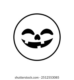 Vector de icono de cara de Halloween. Señal de ilustración de cara de miedo. Símbolo de la cara divertida. Logo de la cara de calabaza.