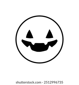 Vector de icono de cara de Halloween. Señal de ilustración de cara de miedo. Símbolo de la cara divertida. Logo de la cara de calabaza.