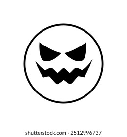 Vector de icono de cara de Halloween. Señal de ilustración de cara de miedo. Símbolo de la cara divertida. Logo de la cara de calabaza.