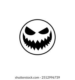 Vector de icono de cara de Halloween. Señal de ilustración de cara de miedo. Símbolo de la cara divertida. Logo de la cara de calabaza.