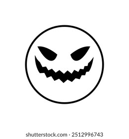 Vector de icono de cara de Halloween. Señal de ilustración de cara de miedo. Símbolo de la cara divertida. Logo de la cara de calabaza.