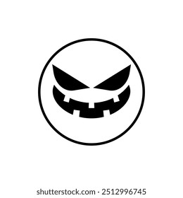 Halloween face icon vector. Scary face illustration sign. Funny Face symbol. Pumpkin face logo.