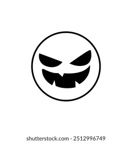 Halloween face icon vector. Scary face illustration sign. Funny Face symbol. Pumpkin face logo.