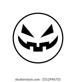 Vector de icono de cara de Halloween. Señal de ilustración de cara de miedo. Símbolo de la cara divertida. Logo de la cara de calabaza.