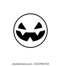 Vector de icono de cara de Halloween. Señal de ilustración de cara de miedo. Símbolo de la cara divertida. Logo de la cara de calabaza.