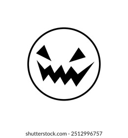 Vector de icono de cara de Halloween. Señal de ilustración de cara de miedo. Símbolo de la cara divertida. Logo de la cara de calabaza.