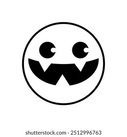 Vector de icono de cara de Halloween. Señal de ilustración de cara de miedo. Símbolo de la cara divertida. Logo de la cara de calabaza.