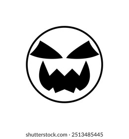 Vector de icono de cara de Halloween. Señal de ilustración de cara de miedo. Símbolo de la cara divertida. Logo de la cara de calabaza.