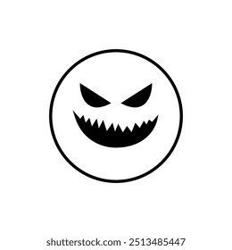 Vector de icono de cara de Halloween. Señal de ilustración de cara de miedo. Símbolo de la cara divertida. Logo de la cara de calabaza.