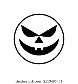 Vector de icono de cara de Halloween. Señal de ilustración de cara de miedo. Símbolo de la cara divertida. Logo de la cara de calabaza.