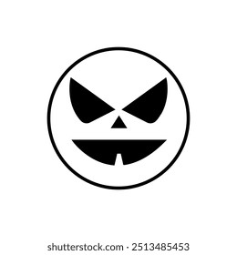 Vector de icono de cara de Halloween. Señal de ilustración de cara de miedo. Símbolo de la cara divertida. Logo de la cara de calabaza.