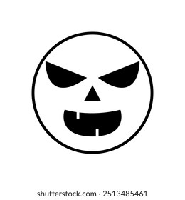 Halloween face icon vector. Scary face illustration sign. Funny Face symbol. Pumpkin face logo.