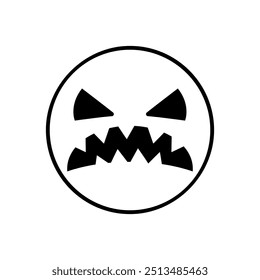 Vector de icono de cara de Halloween. Señal de ilustración de cara de miedo. Símbolo de la cara divertida. Logo de la cara de calabaza.