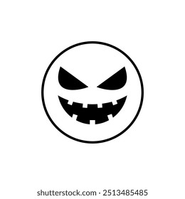 Vector de icono de cara de Halloween. Señal de ilustración de cara de miedo. Símbolo de la cara divertida. Logo de la cara de calabaza.