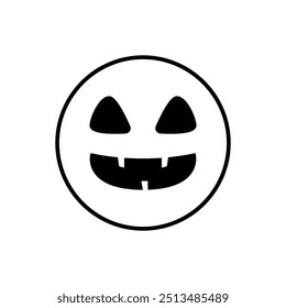 Vector de icono de cara de Halloween. Señal de ilustración de cara de miedo. Símbolo de la cara divertida. Logo de la cara de calabaza.