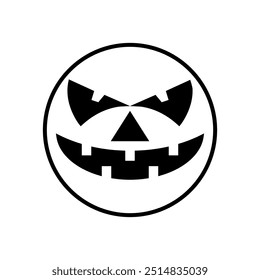 Vector de icono de cara de Halloween. Señal de ilustración de cara de miedo. Símbolo de la cara divertida. Logo de la cara de calabaza.