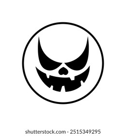 Vector de icono de cara de Halloween. Señal de ilustración de cara de miedo. Símbolo de la cara divertida. Logo de la cara de calabaza.