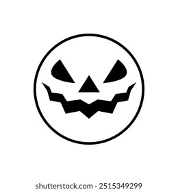 Vector de icono de cara de Halloween. Señal de ilustración de cara de miedo. Símbolo de la cara divertida. Logo de la cara de calabaza.