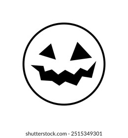 Vector de icono de cara de Halloween. Señal de ilustración de cara de miedo. Símbolo de la cara divertida. Logo de la cara de calabaza.