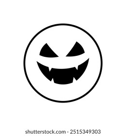 Vector de icono de cara de Halloween. Señal de ilustración de cara de miedo. Símbolo de la cara divertida. Logo de la cara de calabaza.