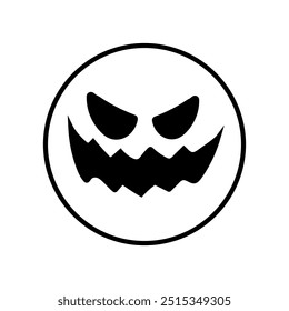 Vector de icono de cara de Halloween. Señal de ilustración de cara de miedo. Símbolo de la cara divertida. Logo de la cara de calabaza.