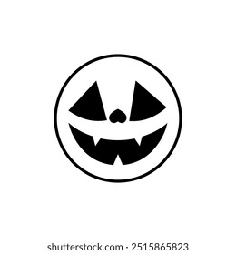 Vector de icono de cara de Halloween. Señal de ilustración de cara de miedo. Símbolo de la cara divertida. Logo de la cara de calabaza.