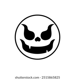 Vector de icono de cara de Halloween. Señal de ilustración de cara de miedo. Símbolo de la cara divertida. Logo de la cara de calabaza.