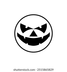 Vector de icono de cara de Halloween. Señal de ilustración de cara de miedo. Símbolo de la cara divertida. Logo de la cara de calabaza.