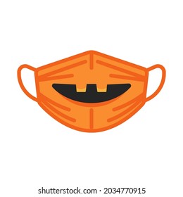 Halloween face mask flat icon, vector sign, colorful pictogram isolated on white. Symbol, logo illustration. Flat style design