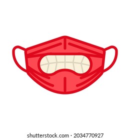Halloween face mask flat icon, vector sign, colorful pictogram isolated on white. Symbol, logo illustration. Flat style design