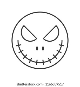 halloween face mask, outline icon editable stroke