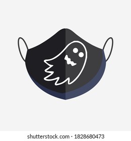 Halloween face mask white background vector 