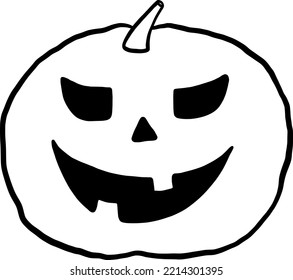 Halloween face pumpkin line art.