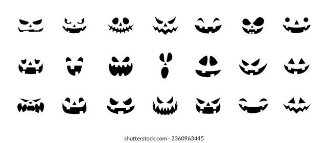 Halloween Face Pumpkin. Halloween Smiles. Pumpkin smile. Vector