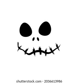 Halloween face silhouette emotion in fantasy style. Vector illustration on white background perfect for design.