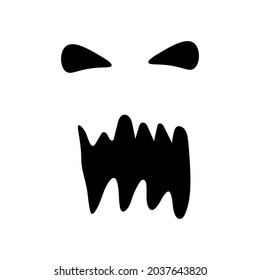Halloween face silhouette emotion in fantasy style. Vector illustration on white background perfect for design.