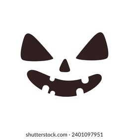 Halloween face stencil with evil smile. Halloween monster laughing vector on white background