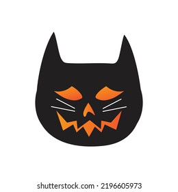 Halloween face vector illustration  with cat idea.