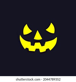 Halloween-Gesicht, Vektormodell, in gelber Farbe