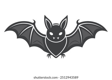 Halloween fairy bat line art vector illustration on white background