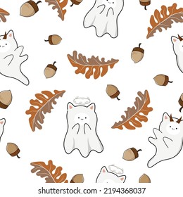 Halloween in fall  seamless pattern design