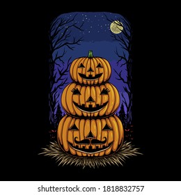 Halloween Family Pumpkin head vector illustration for your company or brand