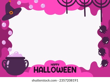 Halloween Fancy Frame Border Cat Skull Jack O' Lantern 