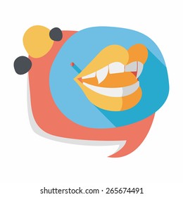 Halloween fangs flat icon with long shadow,eps10