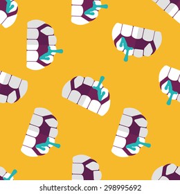 Halloween fangs flat icon,eps10 seamless pattern background