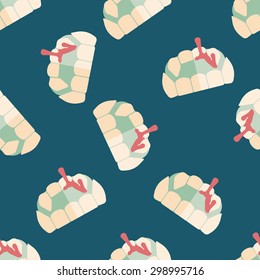 Halloween fangs flat icon,eps10 seamless pattern background