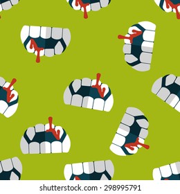 Halloween fangs flat icon,eps10 seamless pattern background