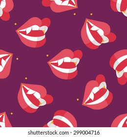 Halloween fangs flat icon,eps10 seamless pattern background