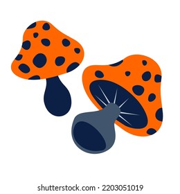 Halloween fantastic fly agarics. Vector illustrated element.
